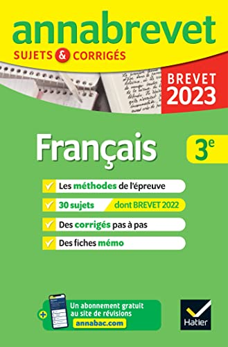 Annales du brevet Annabrevet 2023 Français 3e